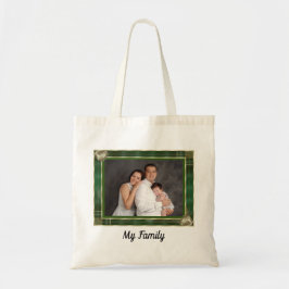Bolsa Tote Foto Verde de Família Personalizada Quadro Antiqua