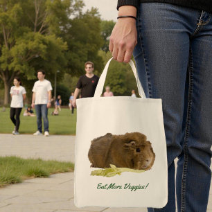 Bolsa Tote Fotografia adorável do aipo comer da cobaia