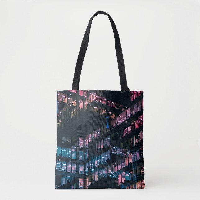 BOLSA TOTE FOTOGRAFIA ARQUITETURAL DE CONSTRUÇÃO COM PESSOAS  (Frente)