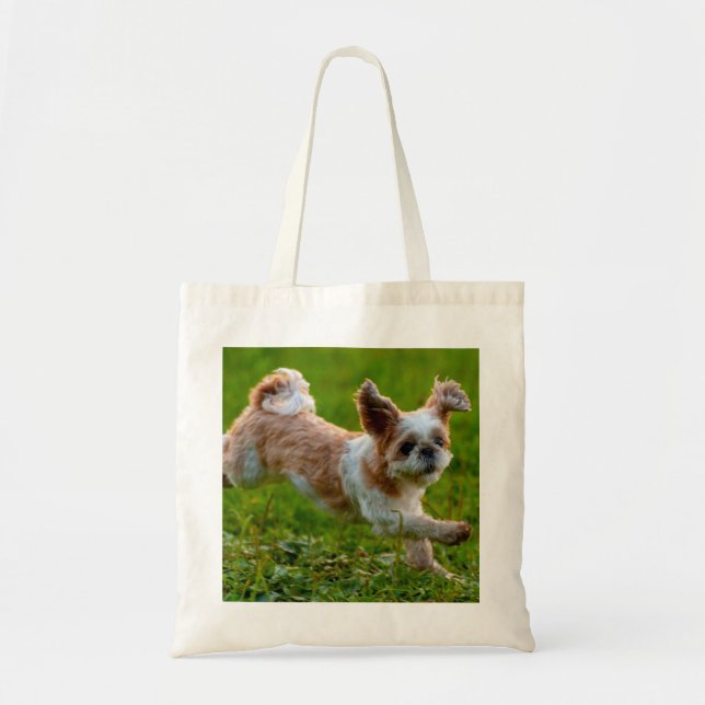 Bolsa Tote Fotografia Bela Executando Shih Tzu Dog (Frente)