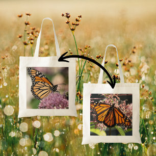 Bolsa Tote Fotografia da Natureza da Borboleta Monarca Flor S