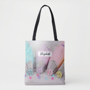 Bolsa Tote Fotografia das ferramentas de decoração de bolos c