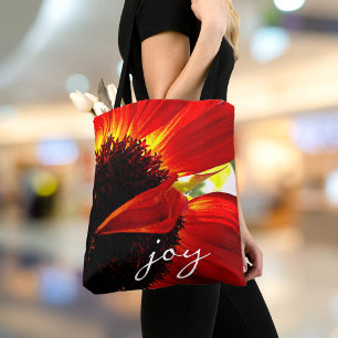 Bolsa Tote Fotografia de Gerbera Vermelha Alegria Moderno Scr