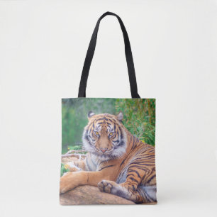 Bolsa Tote Fotografia do Tigre de Reclinagem Estonteante