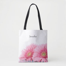 Bolsa Tote Fotografia Elegante de Gerbera Daisies Rosa