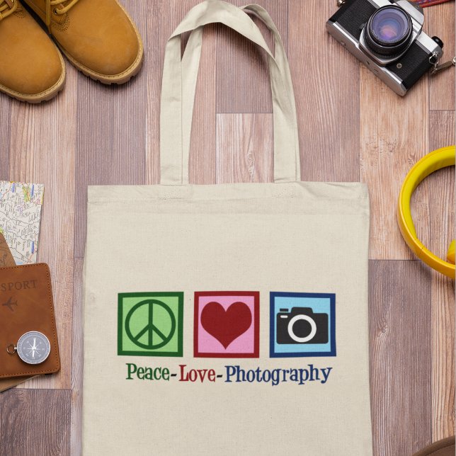 Bolsa Tote Fotografia Fotógrafo Bonito De Amor Pela Paz (Criador carregado)