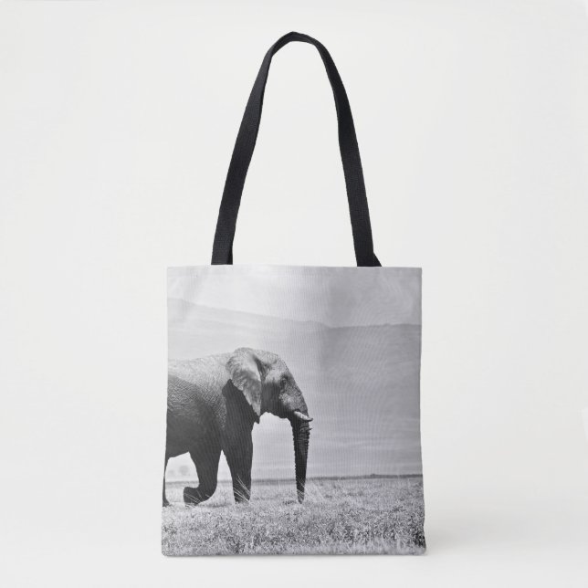 BOLSA TOTE FOTOGRAFIA GRAYSCALE DE ELEPHANT (Frente)