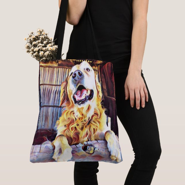 Bolsa Tote Fotografia Tola de Retriever Dourado (Close Up)