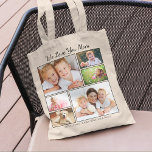 Bolsa Tote Fotos da mãe personalizadas<br><div class="desc">Mamãe vai adorar essa bolsa de fotos personalizada. Personalize com 6 fotos de seus filhos, membros da família, animais de estimação, etc., e personalize a expressão para "Eu te amo" ou "Nós te amamos", e se ela é chamada de "Mãe", "Mamãe", "Mãe" etc. Você também pode adicionar os nomes dos...</div>