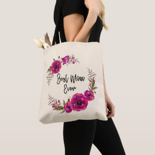 Bolsa Tote Fotos Florais De Fúchsia Rosa Feias Fuselares Fuse