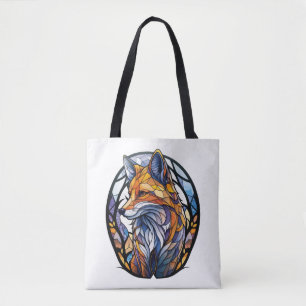 Bolsa Tote Fox Animal Portrait Vidro Escondido Vidro Selvagem