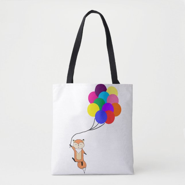 Bolsa Tote Fox bonito com sacola dos balões (Frente)