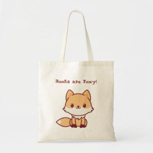 Bolsa Tote Fox bonito com texto feito sob encomenda