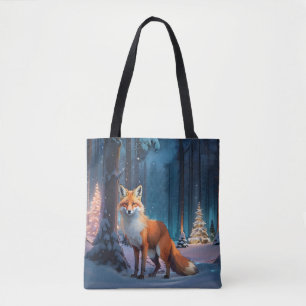 Bolsa Tote Fox da Floresta de Natal