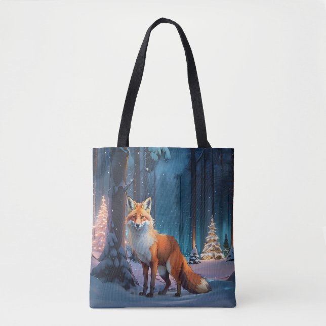 Bolsa Tote Fox da Floresta de Natal (Frente)