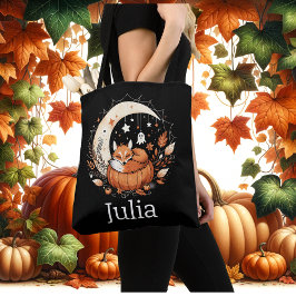 Bolsa Tote Fox e Fantasma do Halloween Personalizados