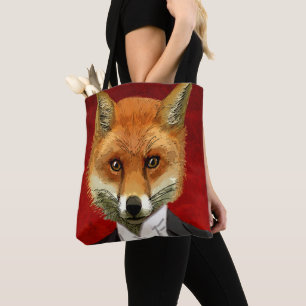 Bolsa Tote Fox Em Fato De Noite, Retrato