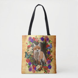 Bolsa Tote Fox floral do Victorian do vintage & sacola da