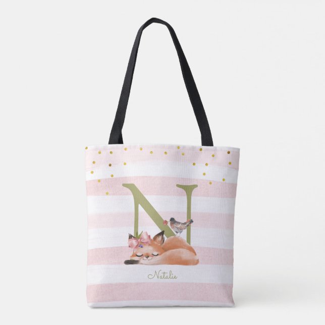 Bolsa Tote Fox Ilustração Mãe De Bebê (Verso)