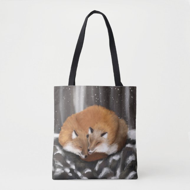 Bolsa Tote Fox Love em Stone Haven (Frente)