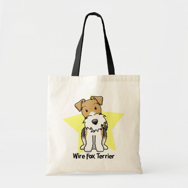 Bolsa Tote Fox Terrier do fio da estrela de Kawaii (Frente)