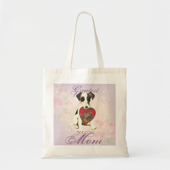 Bolsa Tote Fox Terrier Heart Mãe Grande Saco De Tote (Frente)