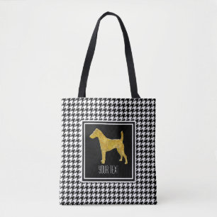Bolsa Tote Fox Terrier liso Houndstooth