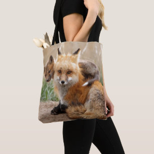 Bolsa Tote Fox vermelho e bebê