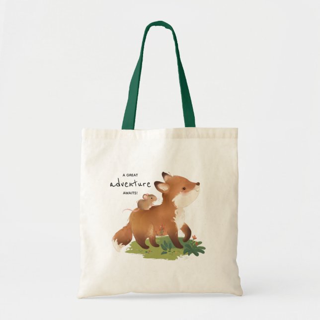 Bolsa Tote Fox ・ Woodland Forest Rustic Animal Illustration (Frente)