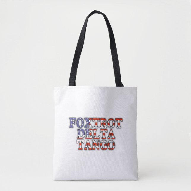 Bolsa Tote Foxtrot Delta Tango Patriótico (Frente)