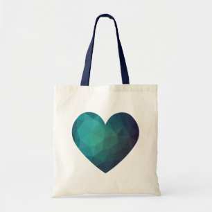 Bolsa Tote Fração de vidro azul efeito 3d baixo poli modern