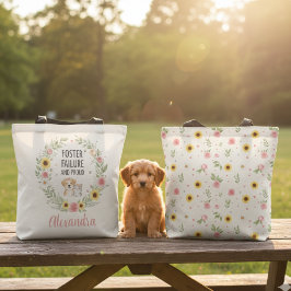 Bolsa Tote Fracasso na Adoção e Orgulhoso Cachorrinho Floral 