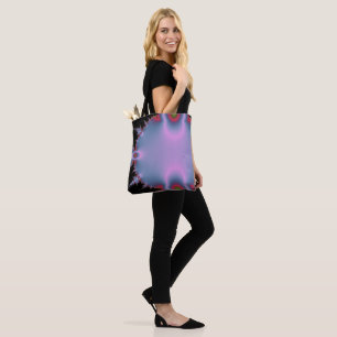 Bolsa Tote Fractal Azul e Rosa Quente
