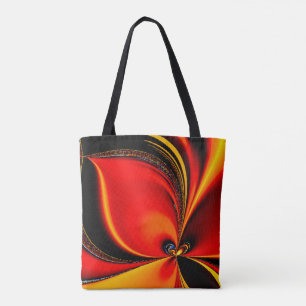 Bolsa Tote Fractal de Fúria Laranja