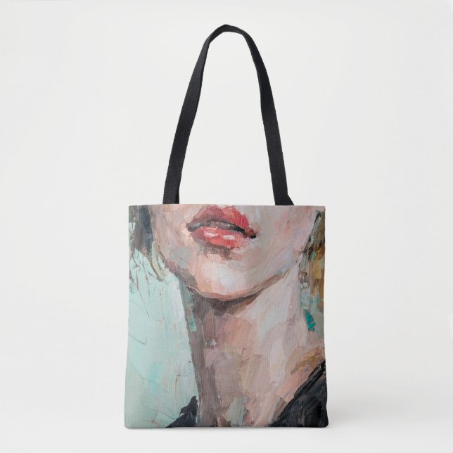 Bolsa Tote Fragmento de pintura artística. Retrato de uma gar (Frente)