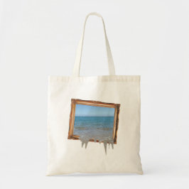 Bolsa Tote Frame Oceano de Espelhamento Fora da Imagem