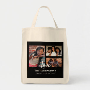 Bolsa Tote Frame Preto de Colagem de Fotografias da Reunião d