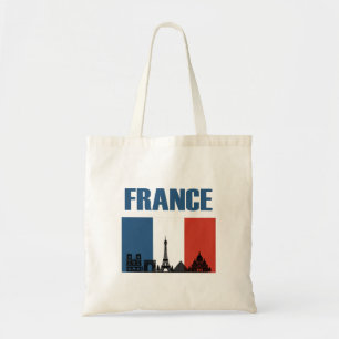 Bolsa Tote França Viagem - Paris City Skyline French Flag