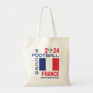 Bolsa Tote FRANCE Football Custom Name 2024 A Qualquer Ano