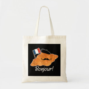 Bolsa Tote Francês Croissant Lover França Bandeira Francófilo