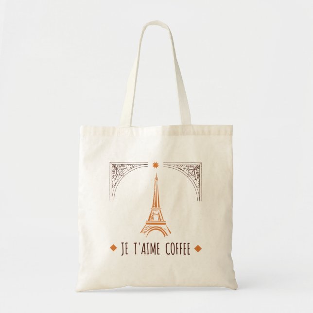 Bolsa Tote Francês Eu Adoro Saco De Café (Frente)
