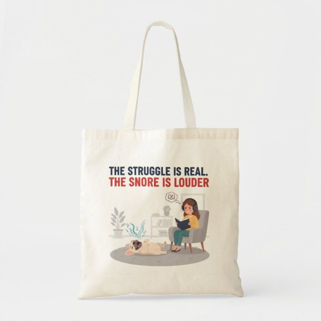 Bolsa Tote Francês Respirando Alto Presente Engraçado para Mã (Frente)