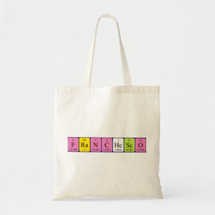 Bolsa Tote Franchesco com nome de mesa periódica tote saco