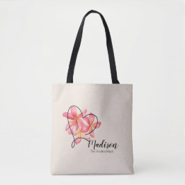 Bolsa Tote Frangipane Flor Aquarela - Dama de Honra