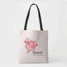 Bolsa Tote Frangipane Flor de Aquarela, Mãe da Noiva