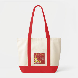 Bolsa Tote Frangipani Plumeria Floral Impulso Floral Sacos De