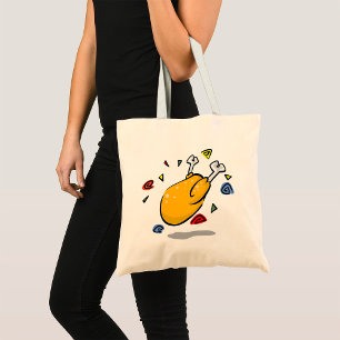 Bolsa Tote Frango Assado de Desenho Animado Caindo de Comédia