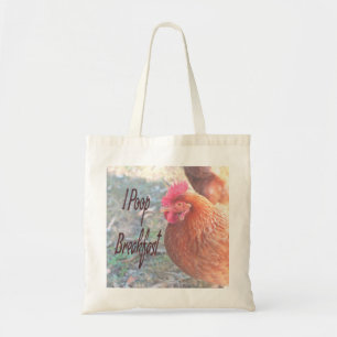 Bolsa Tote Frango Eu faço cocô Café Engraçado Humor