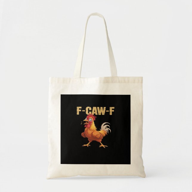 Bolsa Tote Frango F-Caw-F Engraçado Moda Divertida (Frente)