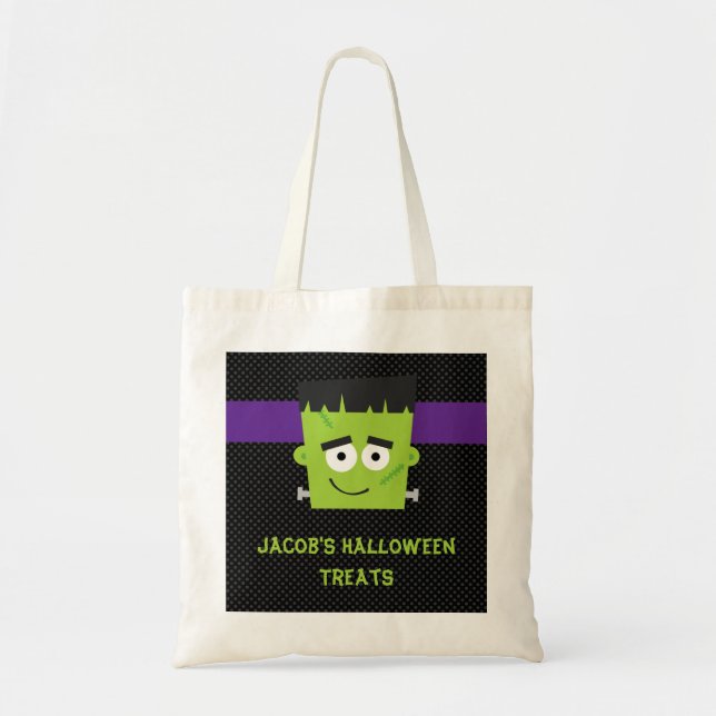 Bolsa Tote Frankenstein Halloween Sticker, Crianças Halloween (Frente)